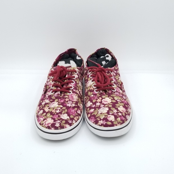 VANS Womens Authentic Classic Canvas Sneakers Size 8.5 Red - Picture 2 of 8